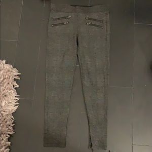 David Lerner Plaid Zipper Leggings